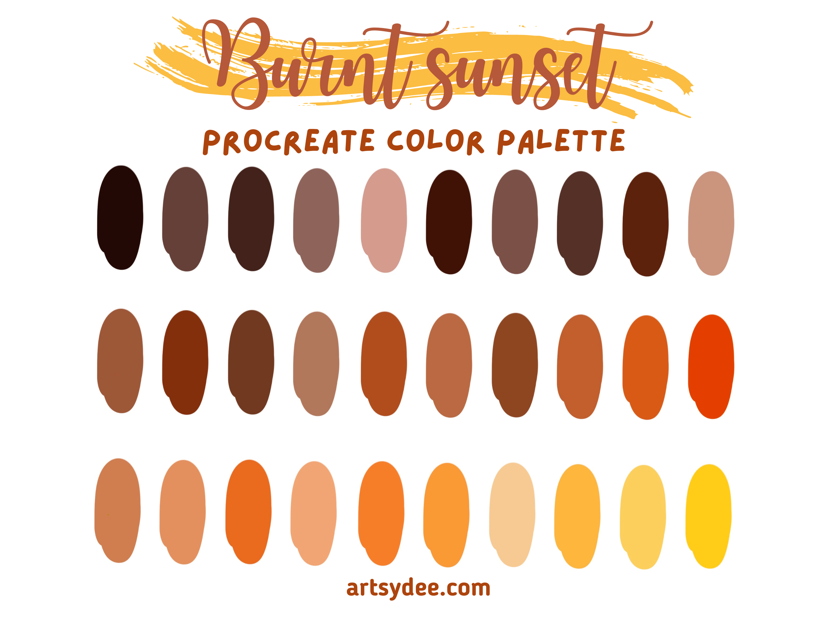 Burnt Sunset Procreate Color Palette