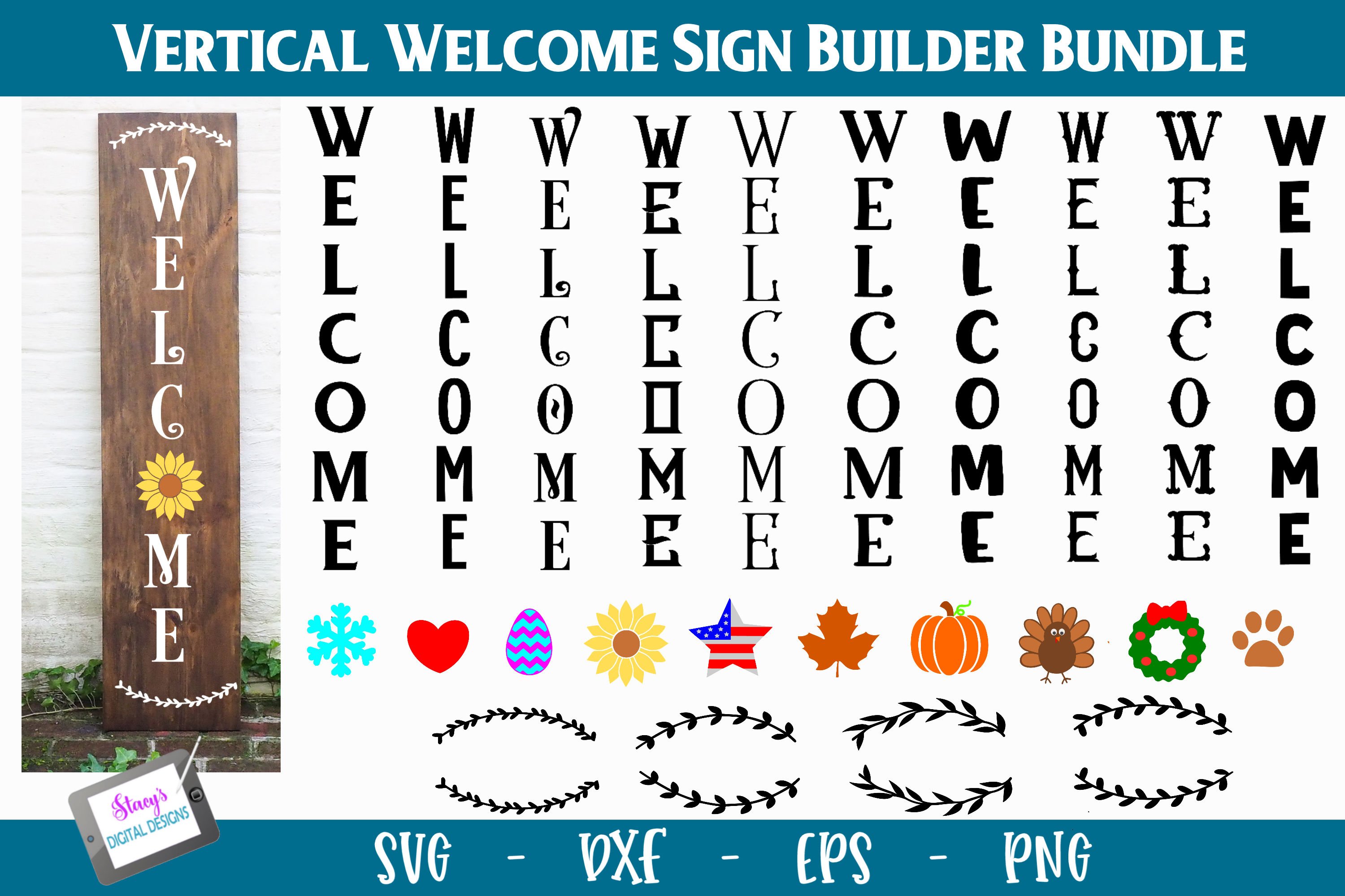 Vertical Welcome Sign Bundle | Porch Signs Bundle