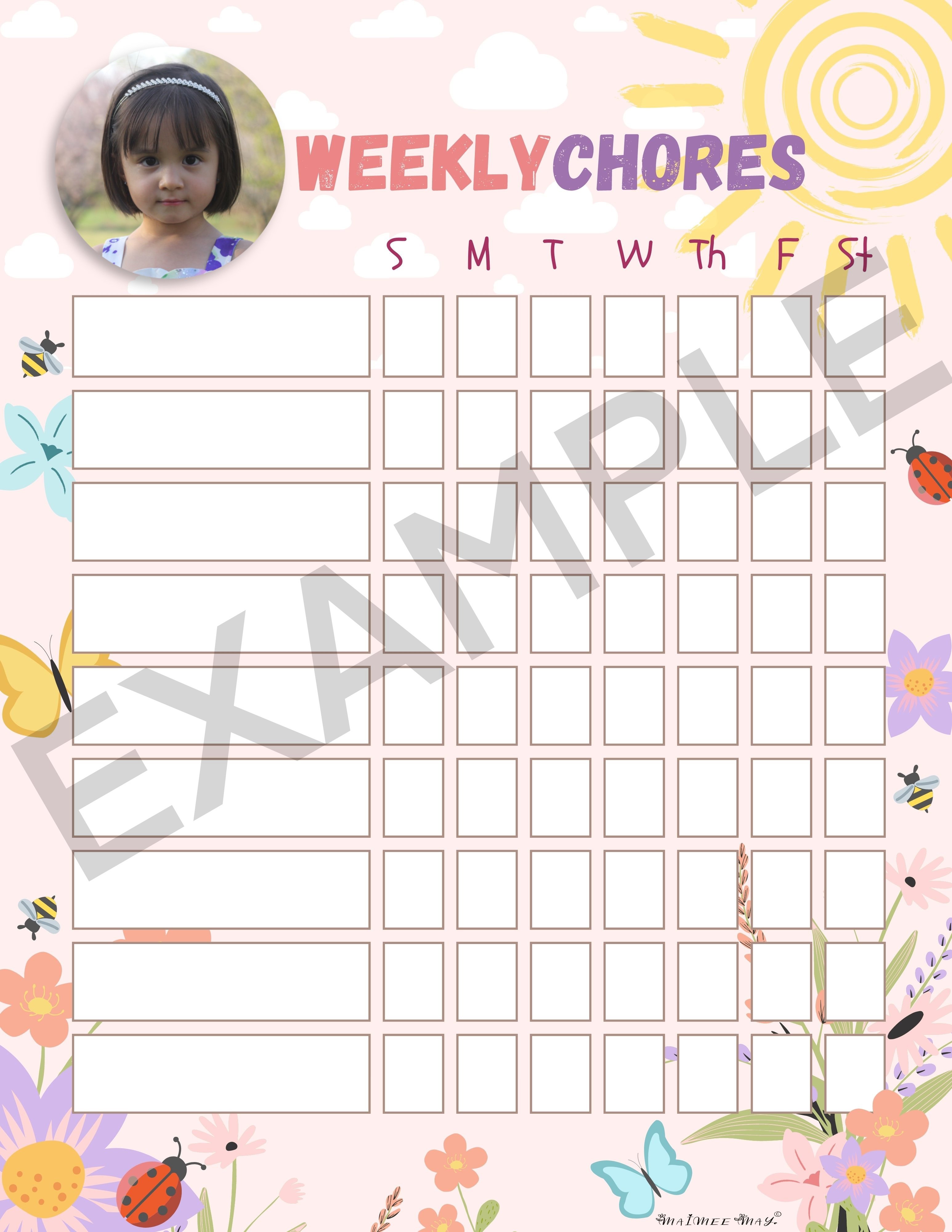 Chore Chart - Spring - DIGITAL DOWNLOAD - Payhip