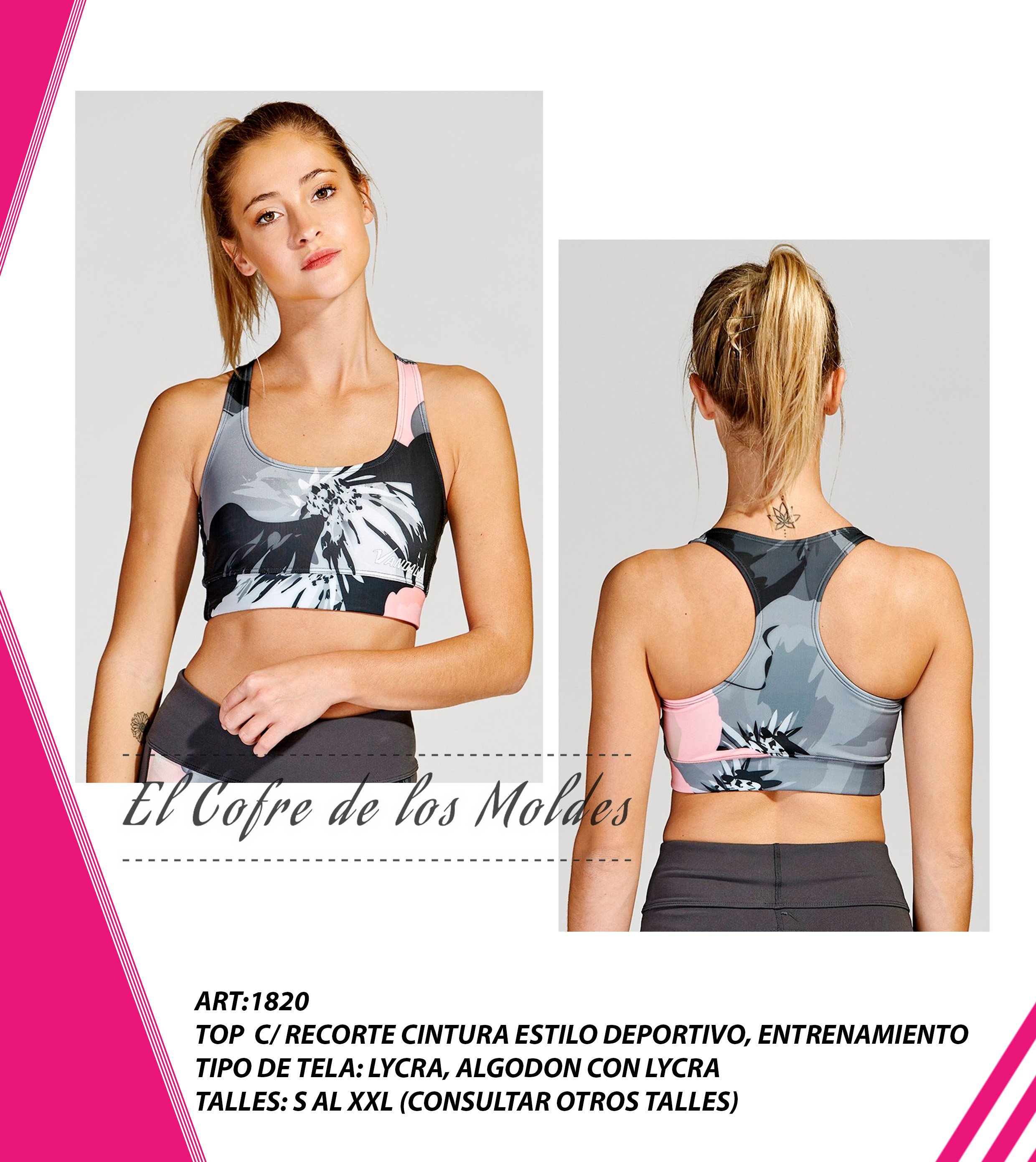 Molde Digital PDF Top Deportivo, Pack Talles S al XXL - Payhip