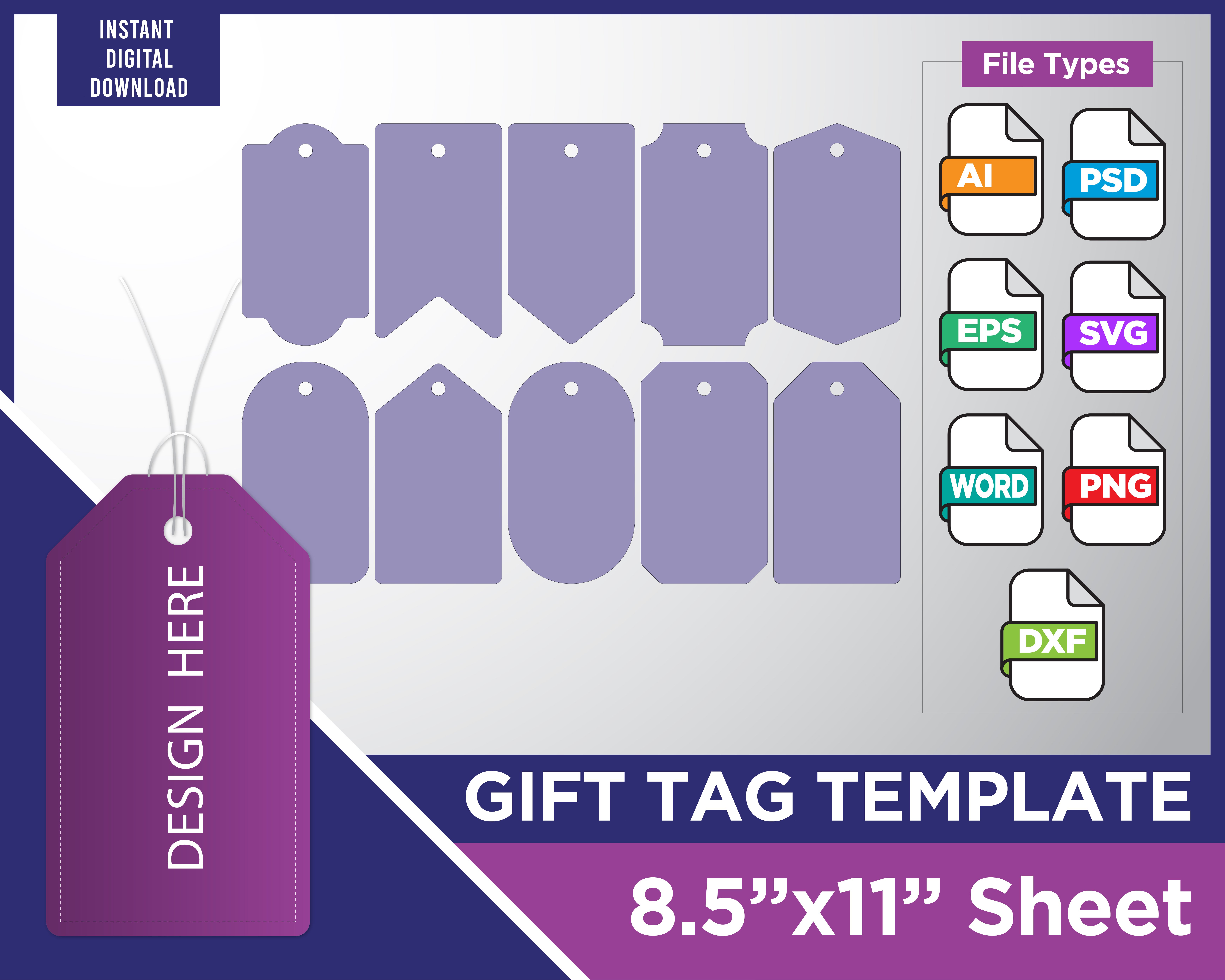 Tags SVG Bundle, Gift Tag Template, Hang Tag Template, Tag Svgs, Labels ...