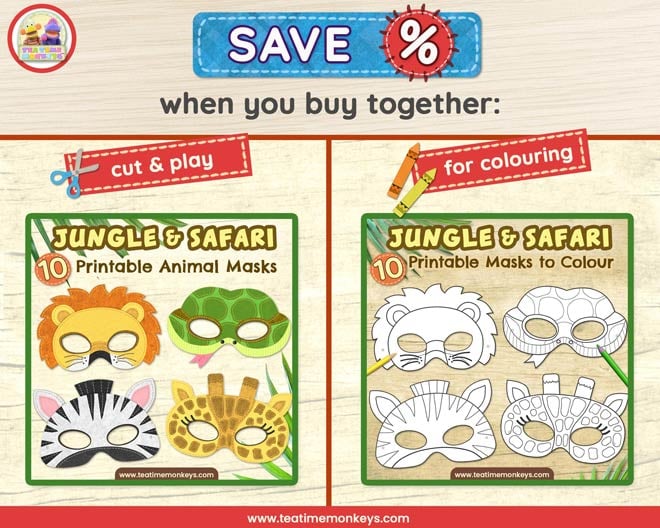 FOREST ANIMAL MASKS SET 2 - For Colouring - Payhip