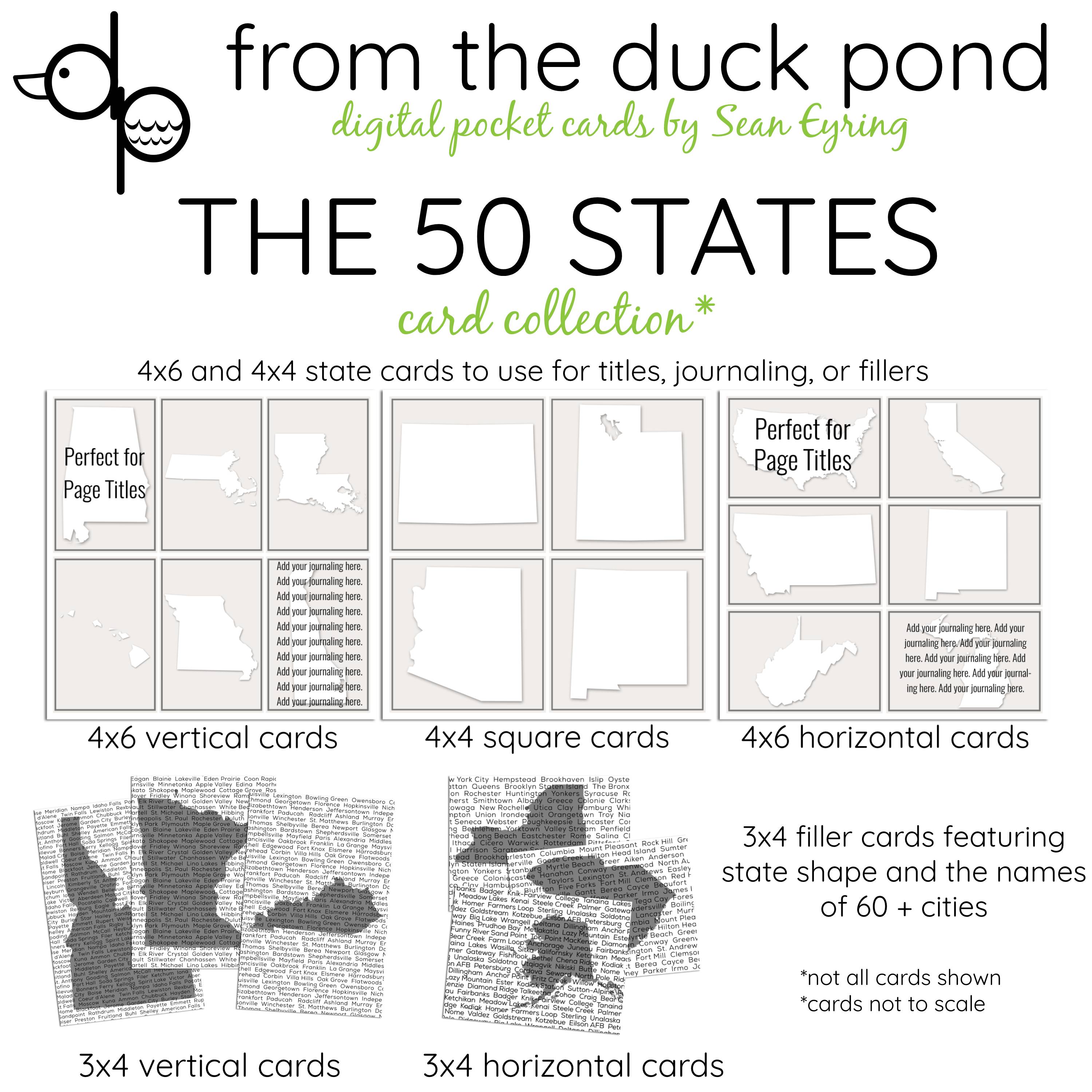 State Note Cards The 50 States - digital card kit - Payhip