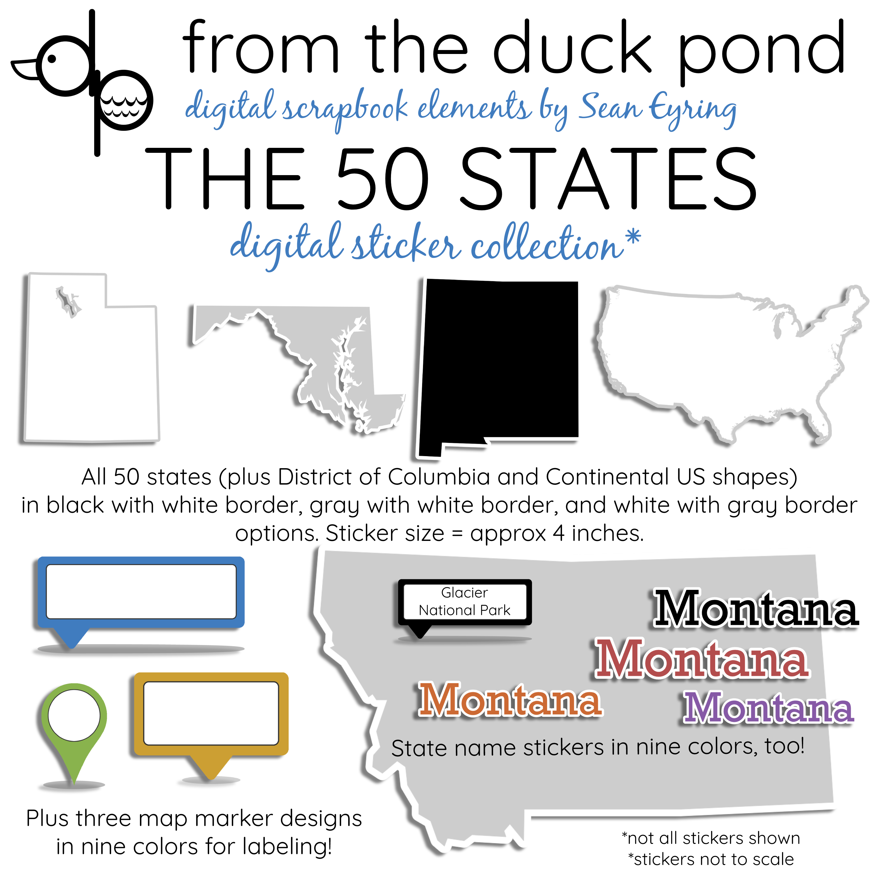 State Advisor Sticker The 50 States - add-on sticker kit - Payhip