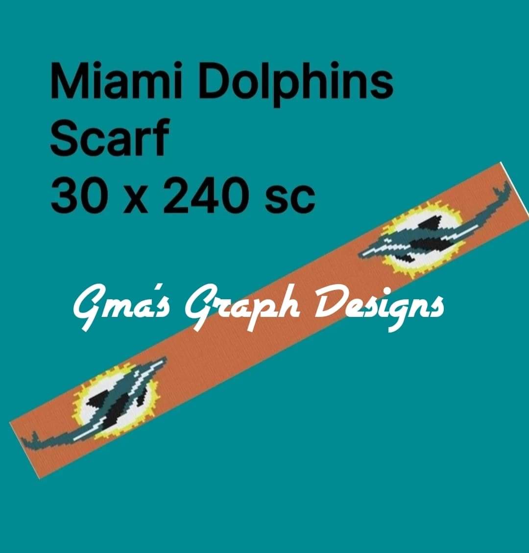 Miami Dolphins Scarf 30 x 240 sc - Payhip