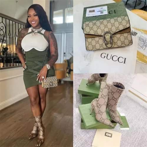 Gucci boots store and purse