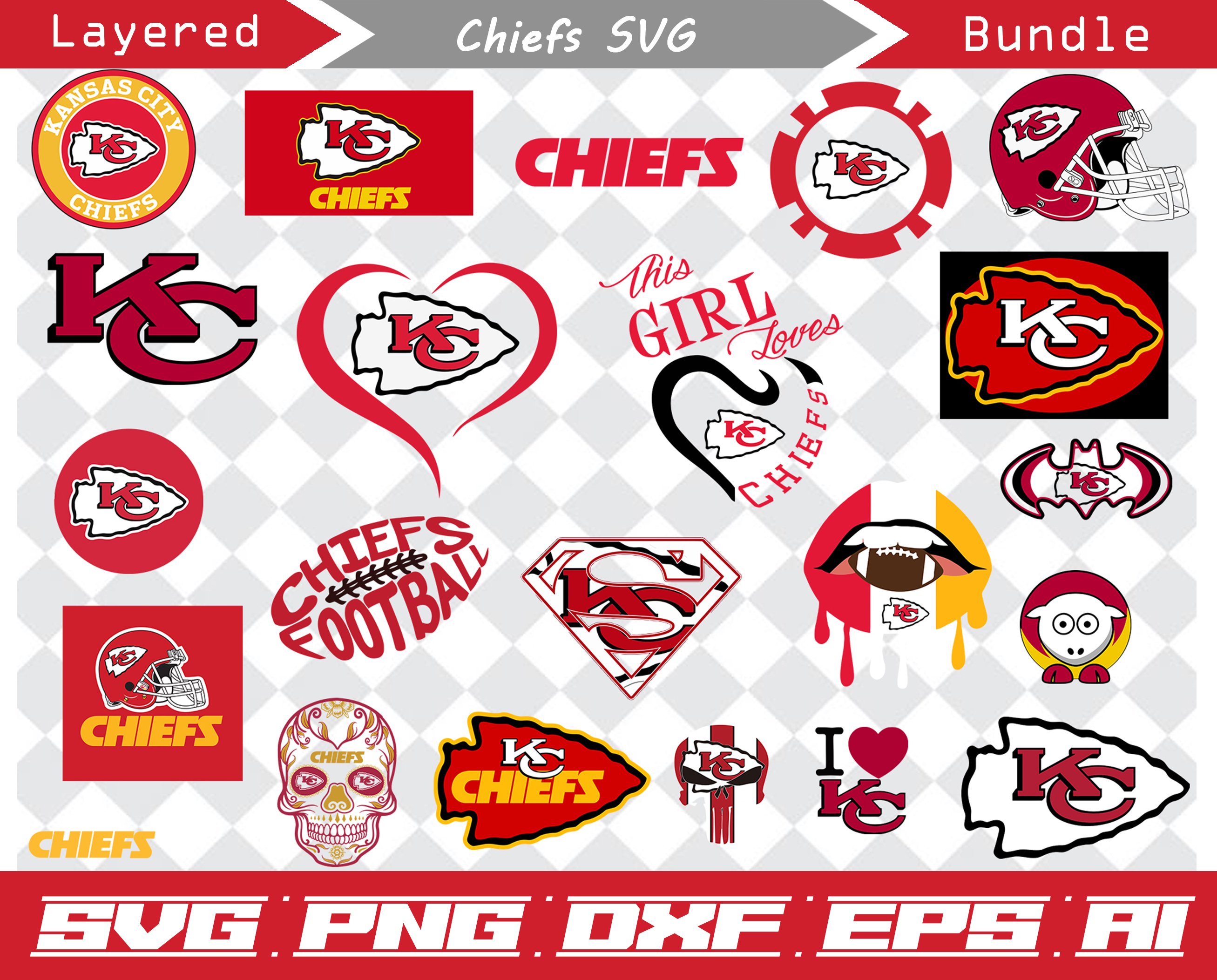 Kansas city Chiefs SVG, PNG, DXF, EPS, AI, Chiefs SVG, Kansas city