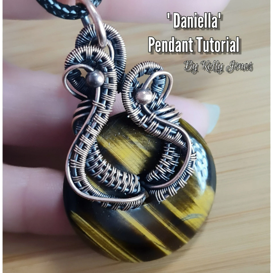 Daniella wire wrap donut pendant tutorial by Kelly An instant download with 26 pages and over 130 images to follow