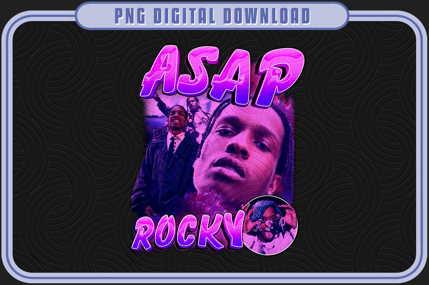 Excited to share this item from my # shop: ASAP Rocky png,rap tee  design, Digital download, Vintage Bootleg style T-shirt…