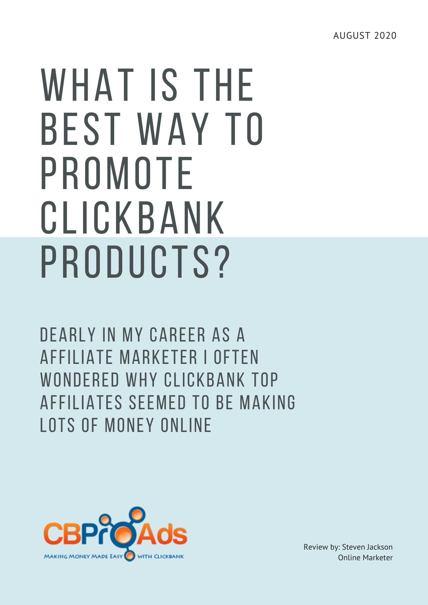 How to promote Clickbank products in 2020