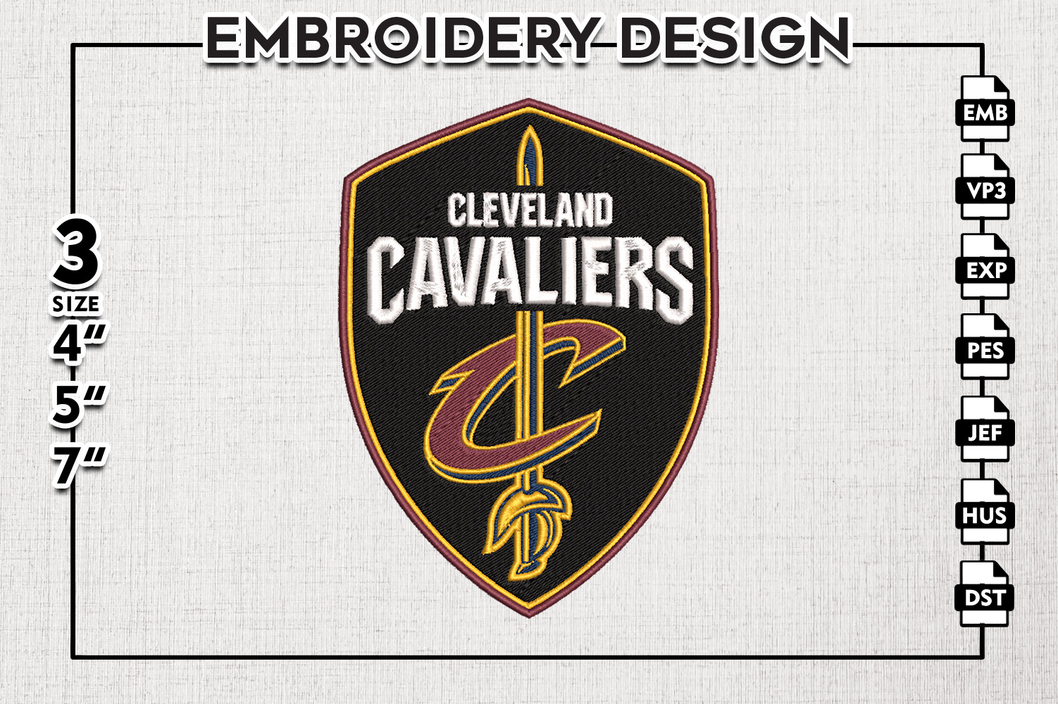 Cleveland Cavaliers Embroidery Design Download - EmbroideryDownload