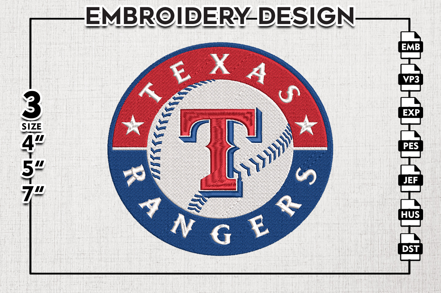 Texas Rangers Embroidery Design, Texas Rangers Baseball Team Embroidery ...