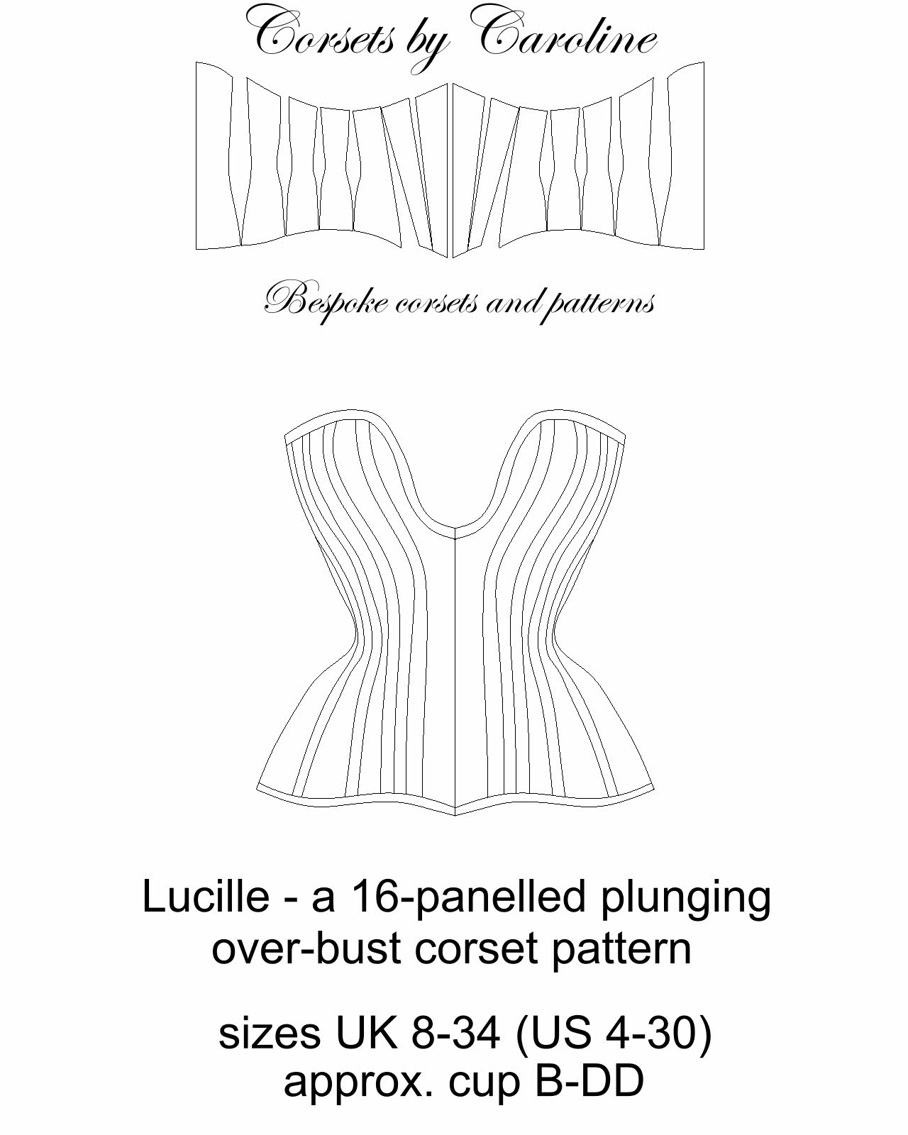 Corset Pattern the Petal & the Heart Corset Sizes Uk 8 us 4 Uk 22
