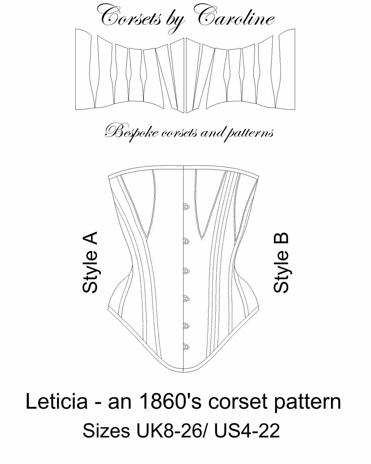 Leticia (1860s) Victorian Demi-bust Corset Pattern