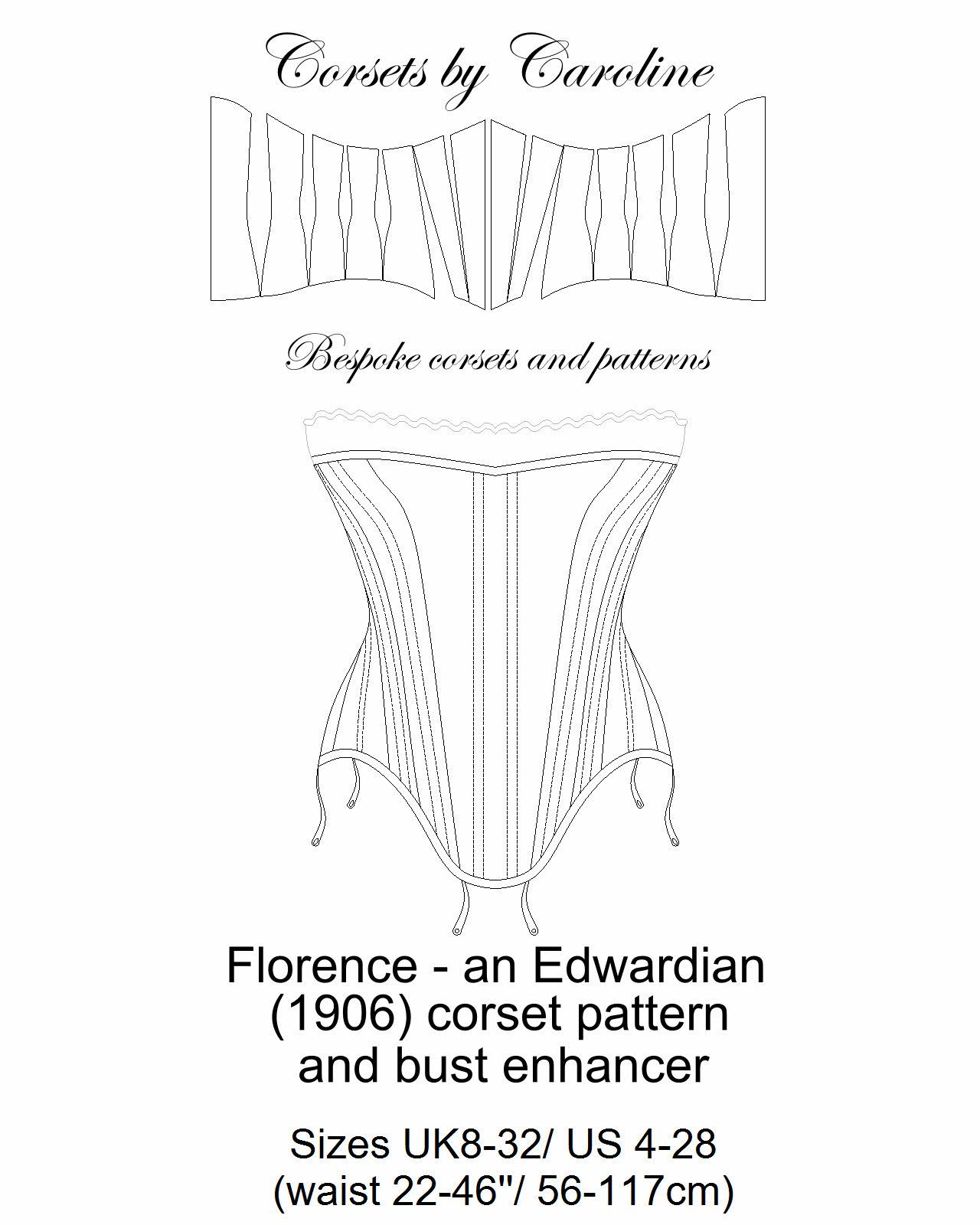 Florence suspendered Edwardian Corset Pattern with bust enhancer