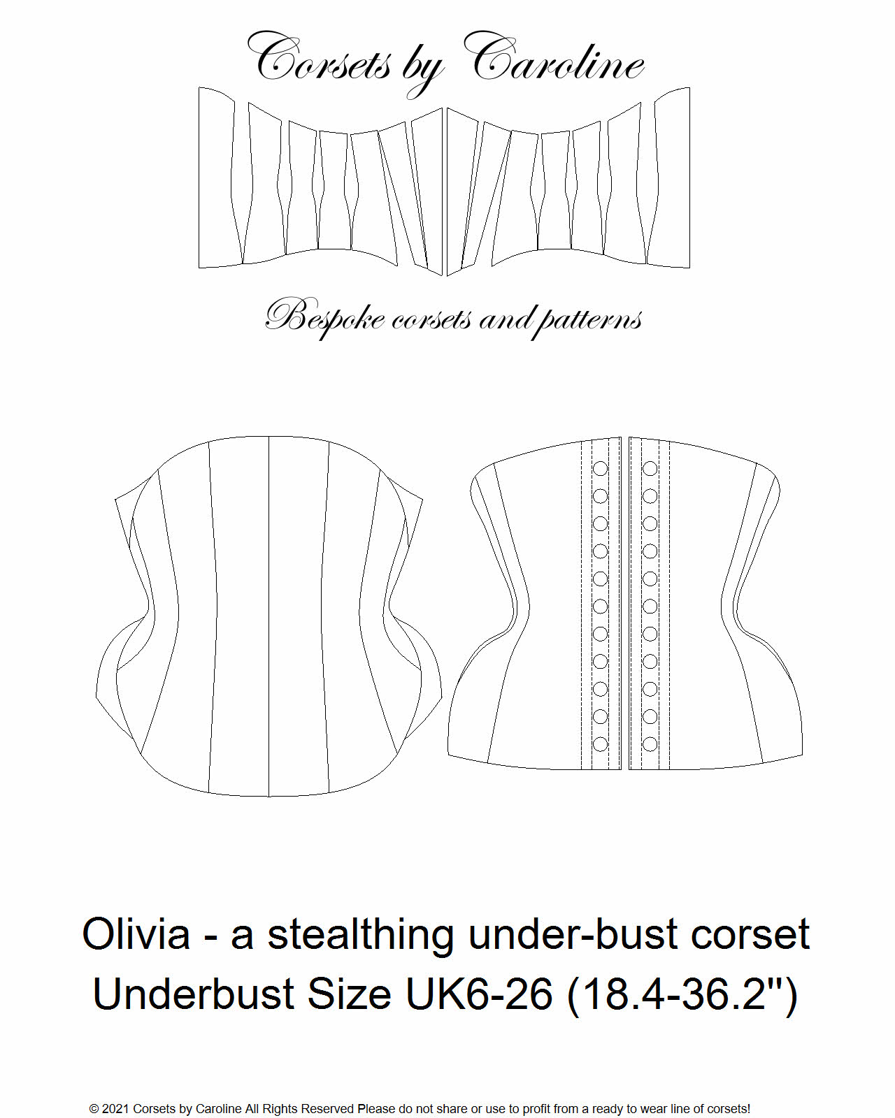 Olivia ' Stealthing' Under-bust Corset Pattern - Payhip