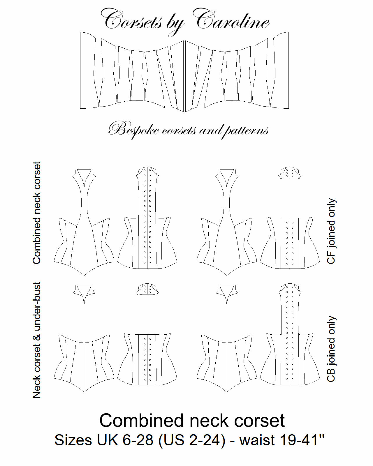 Combined Neck & Under-bust Corset Pattern