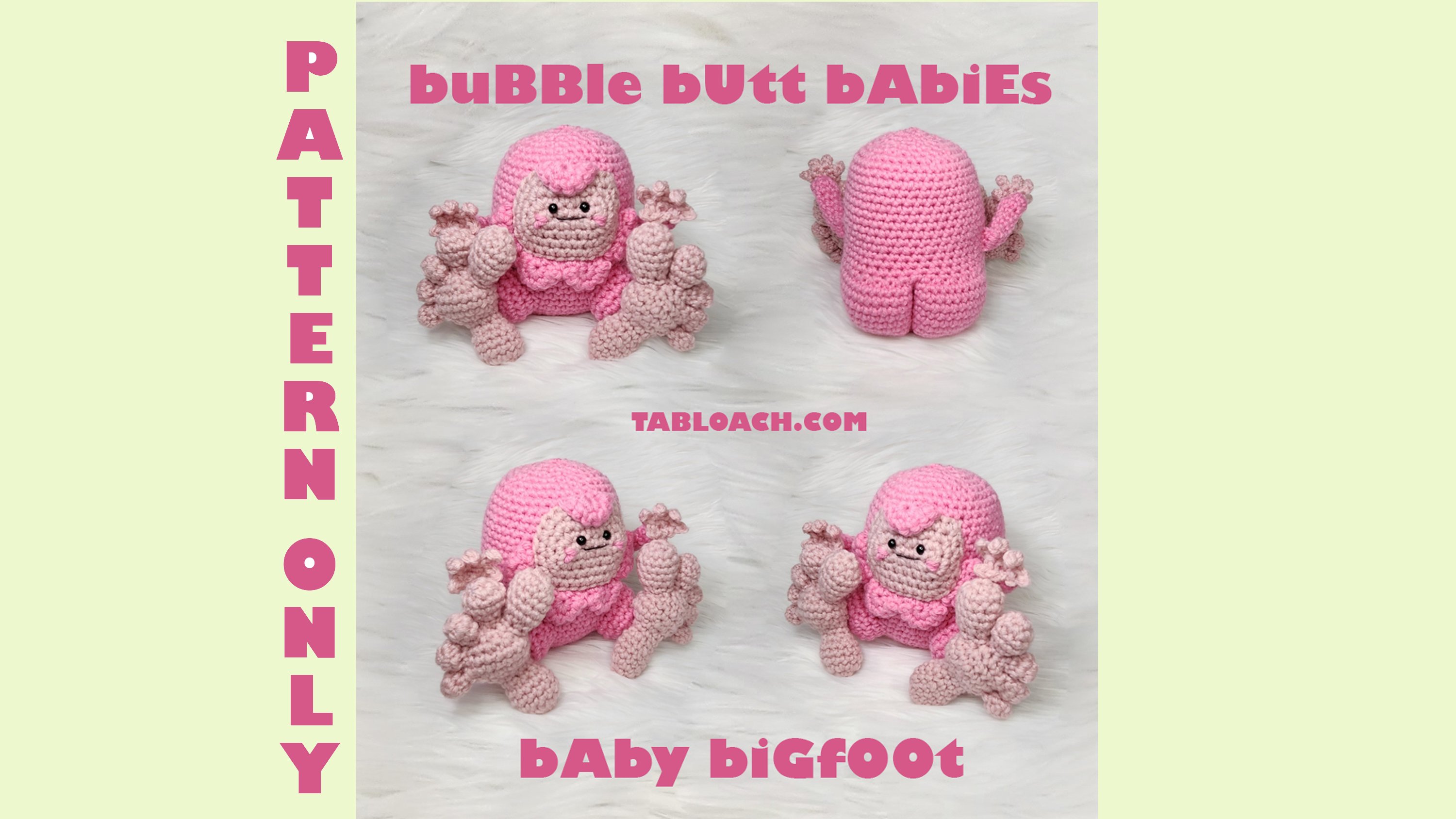 BIG FOOT Bubble Butt Baby Crochet PDF pattern