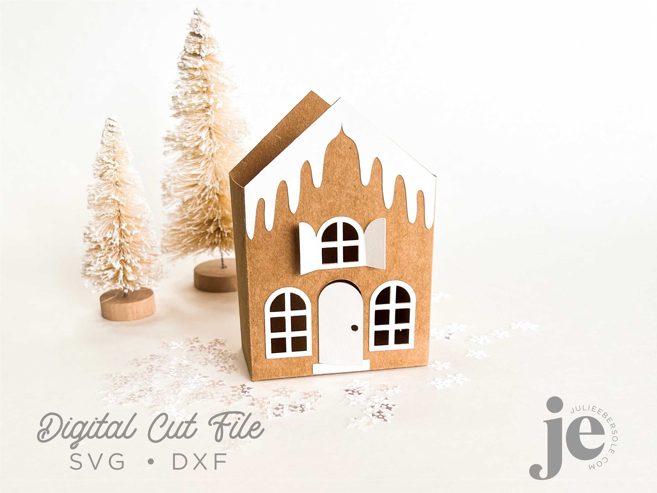 Gingerbread House Treat Box Printable and Cut File