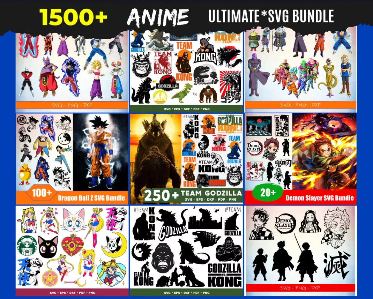 ANIME SVG BUNDLE 1500 - Payhip