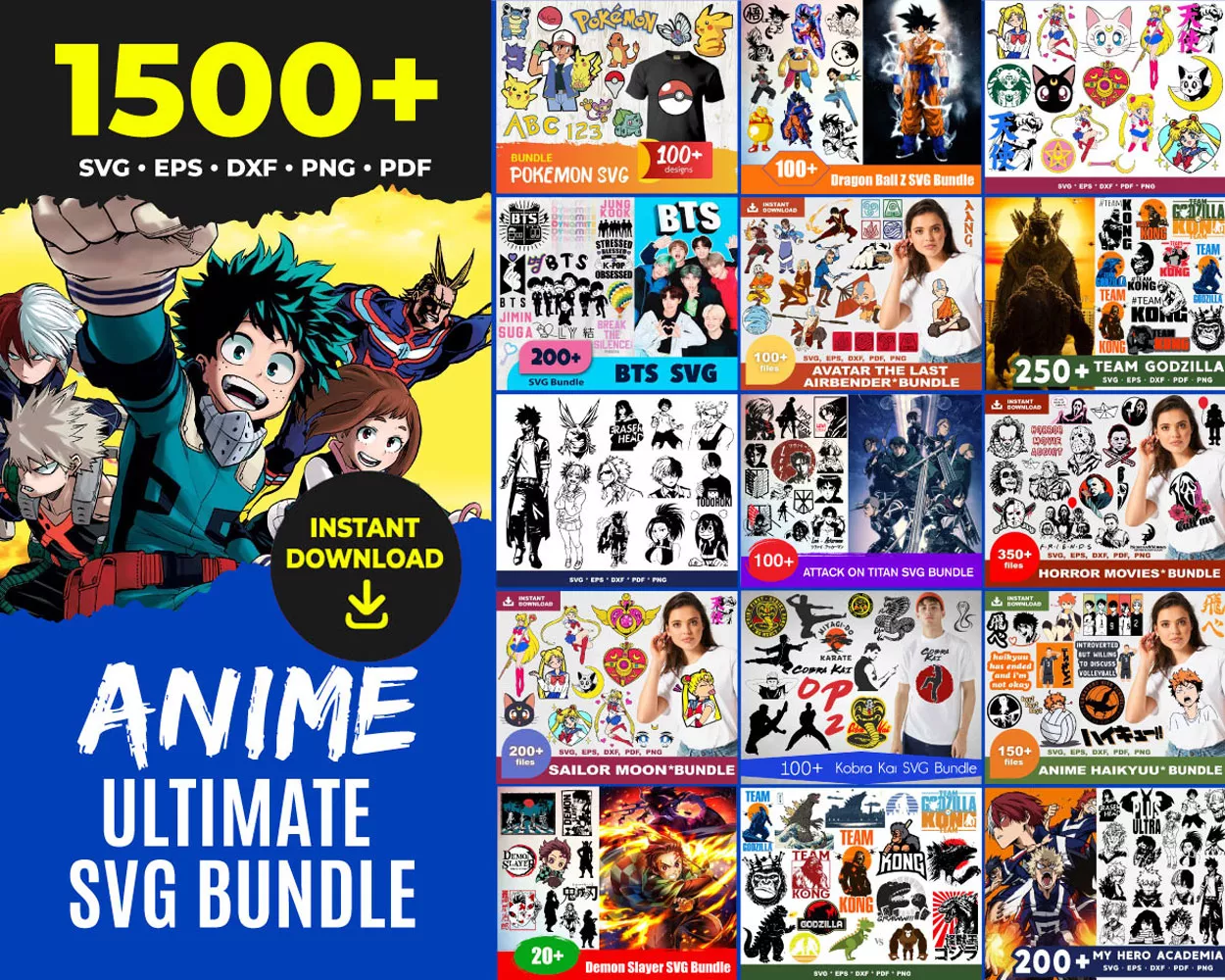 ANIME SVG BUNDLE 1500 - Payhip