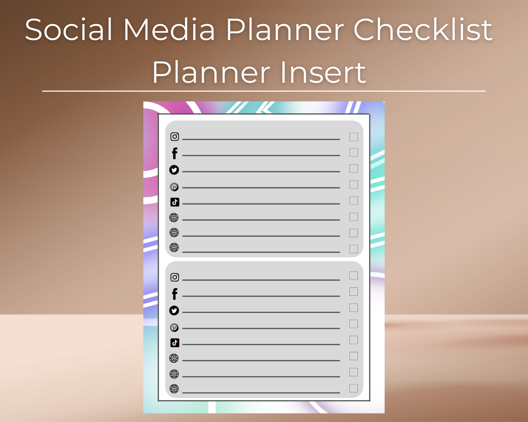 Checklist Sheet A6 Inserts Printable to Do List, Get It Done List