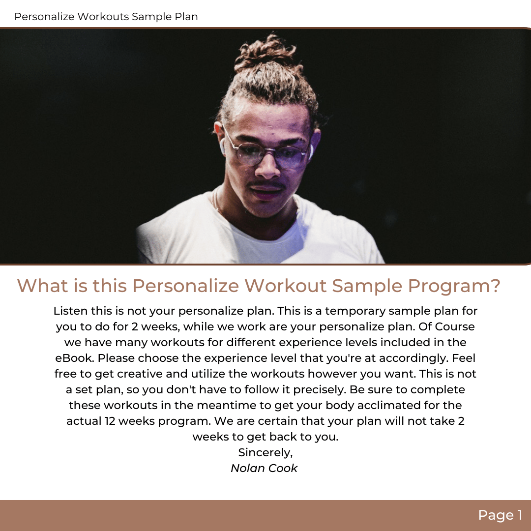 Personalize Workout Sample Plan eBook - Payhip