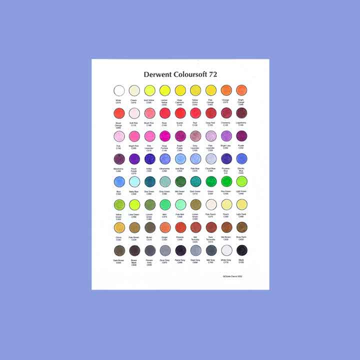 Derwent Lightfast 72 Colored Pencils Swatch Template DIY Single Page Color  Swatch Printable Digital PDF Template Instant Download 