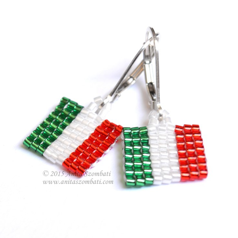 Italian Flag Earrings by Anita Szombati