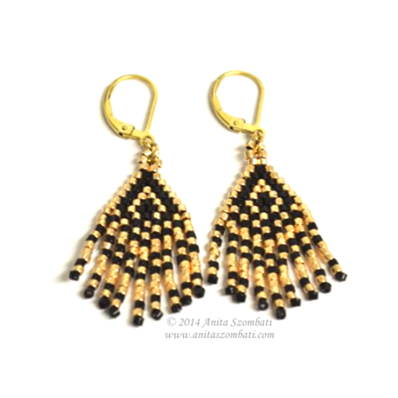 Golden Elegance Earrings by Anita Szombati