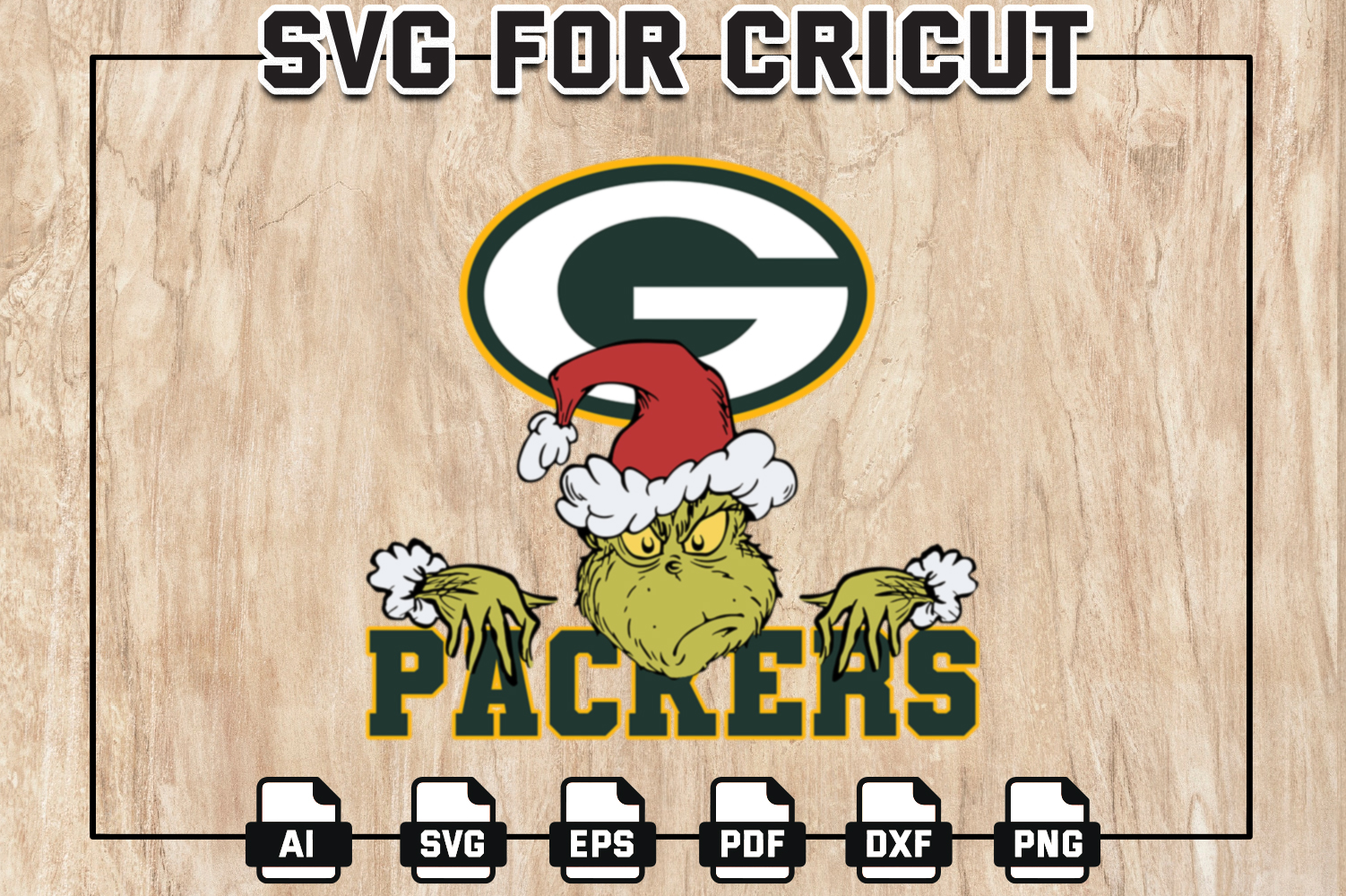 Green Bay Packers, Grinch merry christmas svg, digital downl