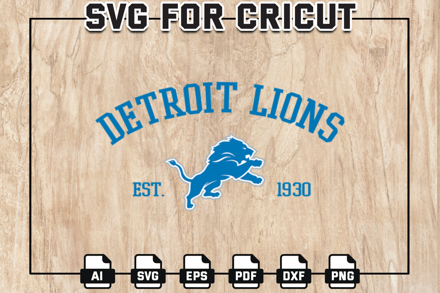 Detroit Lions logo Digital File (SVG cutting file + pdf+png+dxf)