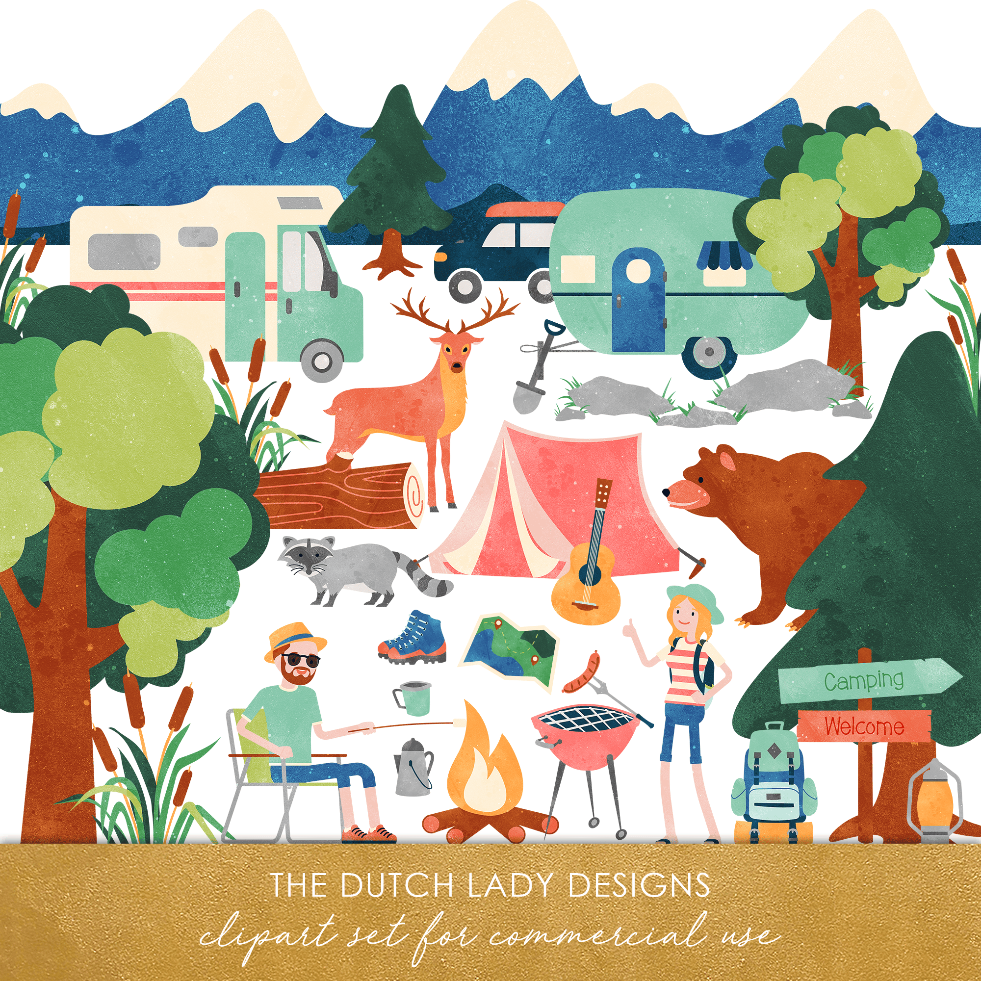 The Dutch Lady Designs - Clipart - Camping & Wilderness
