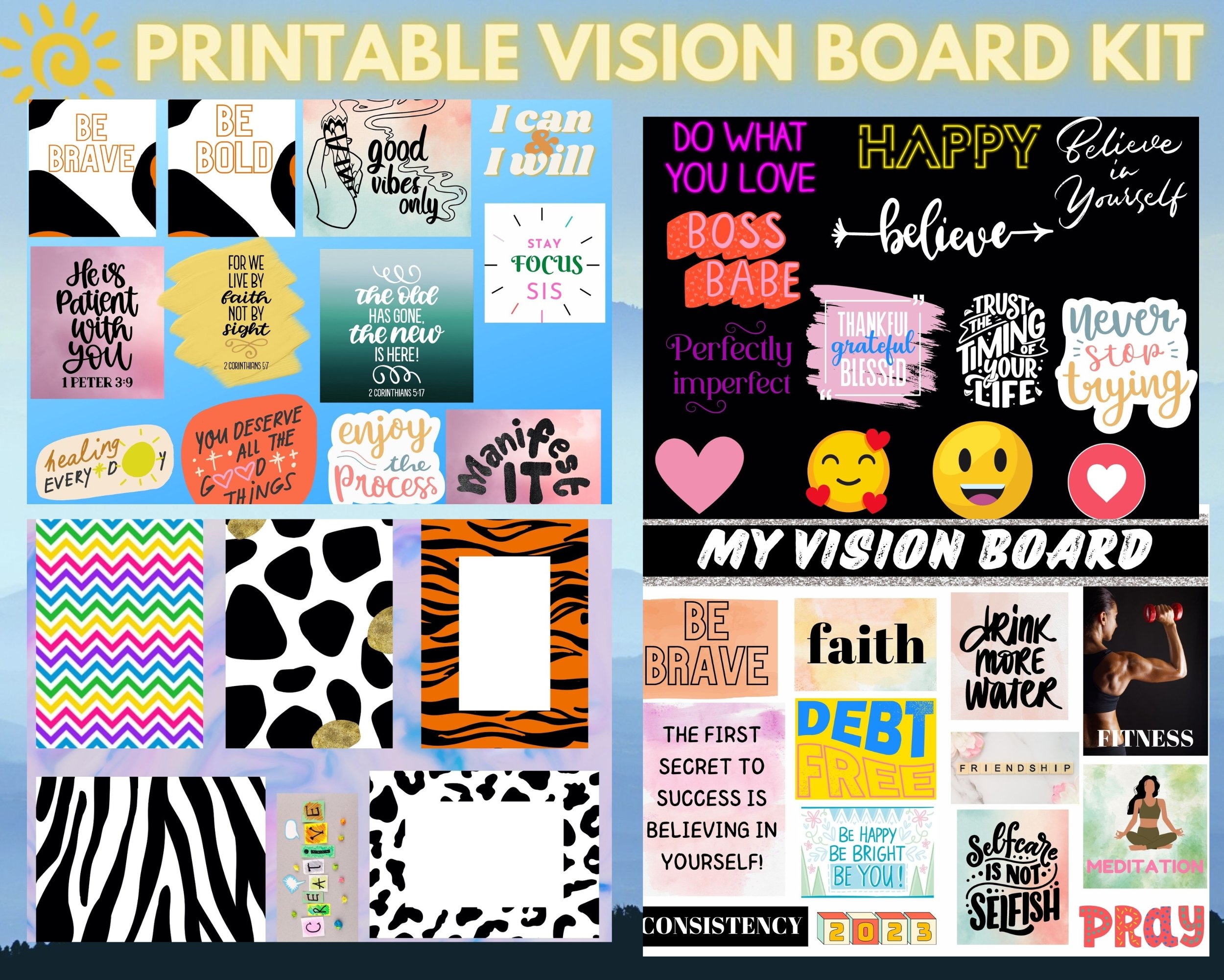 Printable Vision Board Kit - Payhip