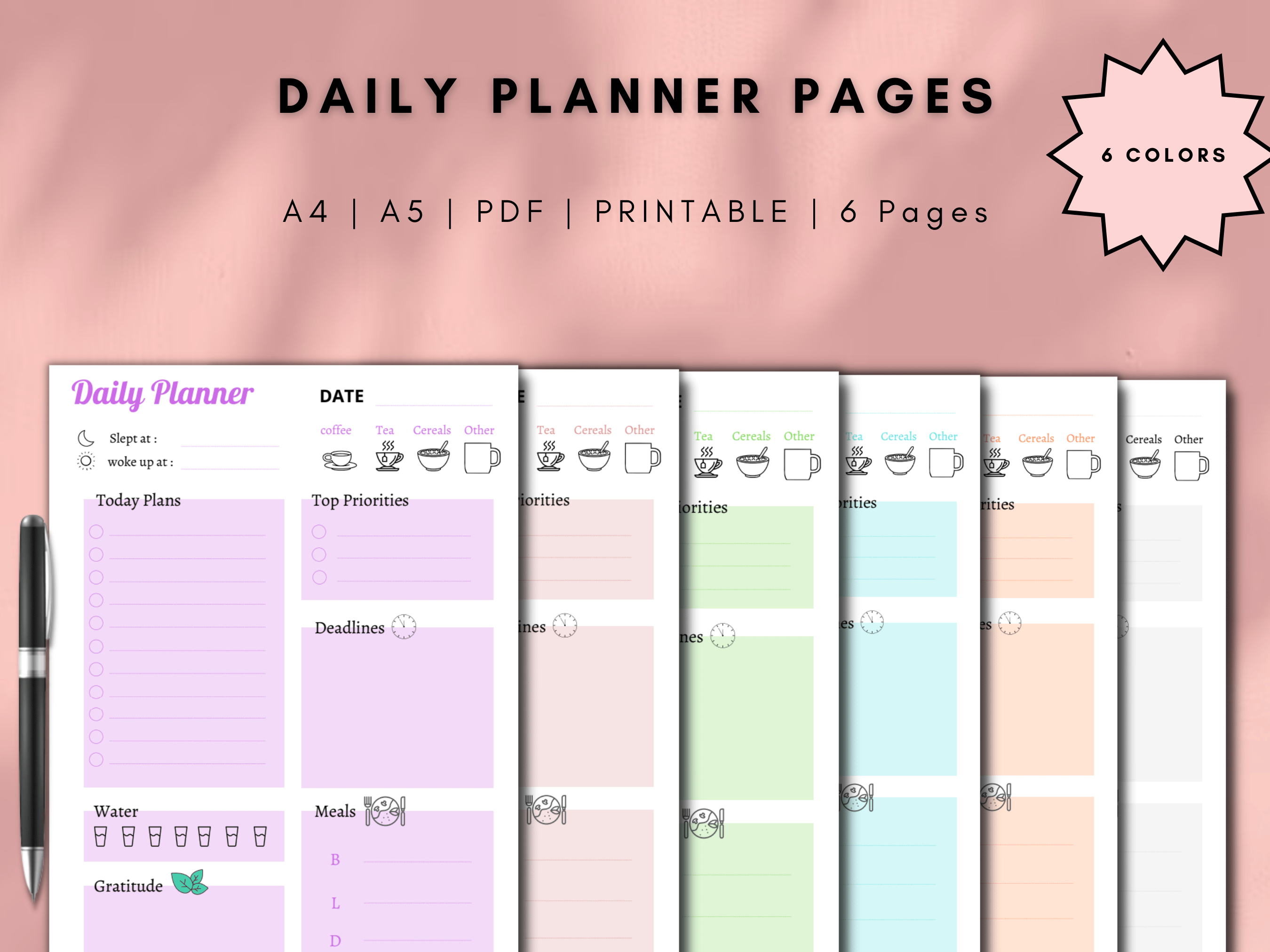 Printable Daily Planner | Daily Schedule | Undated Planner | Cute ...
