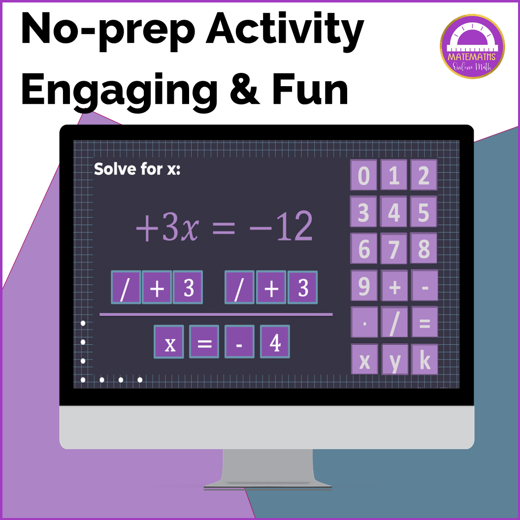 Solving One Step Equations Activity Show Your Work Digital and Printable