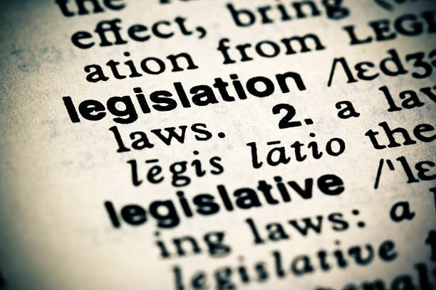 Image of the word 'legislation' written in bold, official-looking font, indicating the importance and seriousness of the laws and regulations being discussed and passed