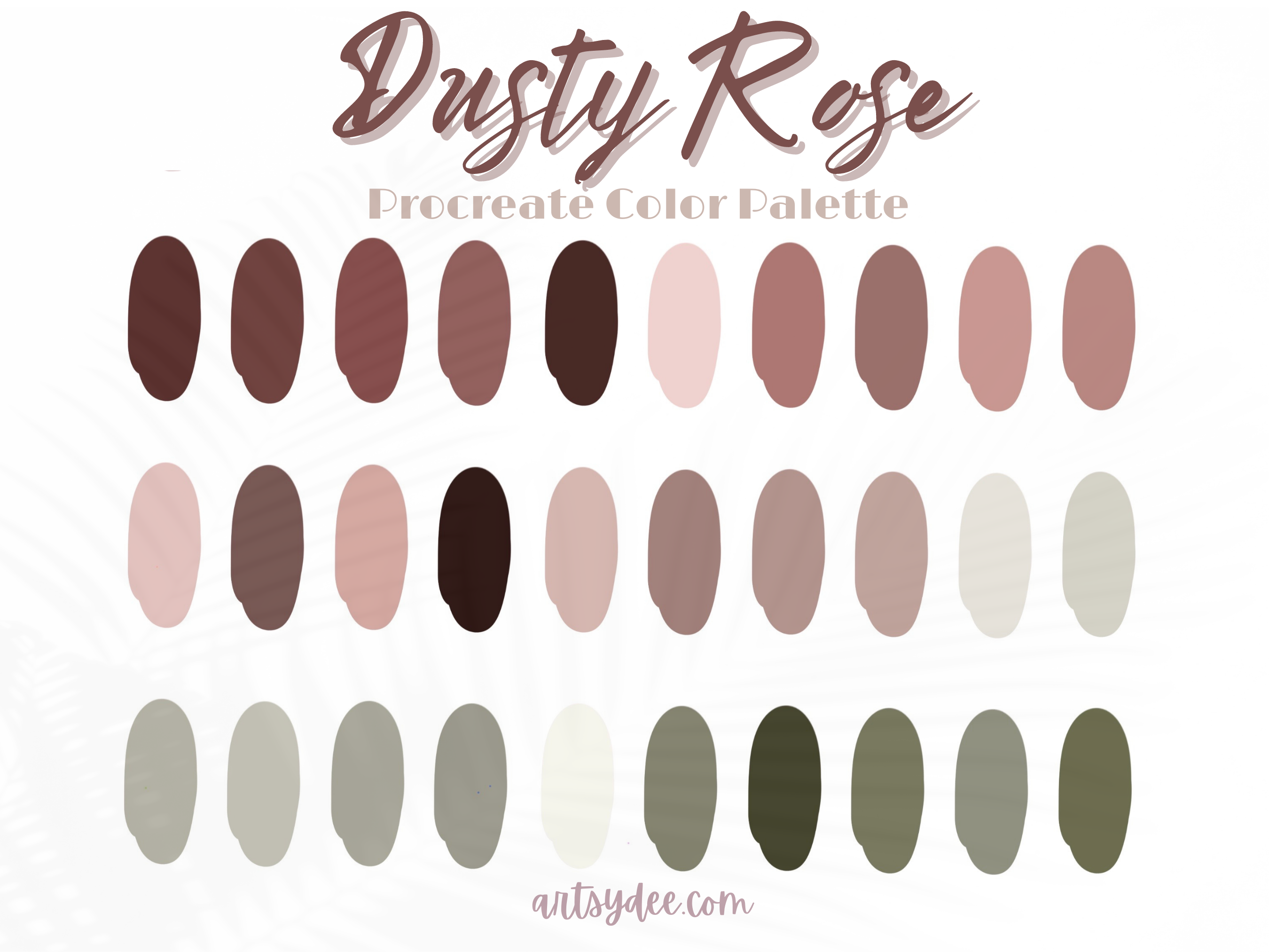 Procreate Color Palette Dusty Rose Graphic by Chubby Design · Creative  Fabrica