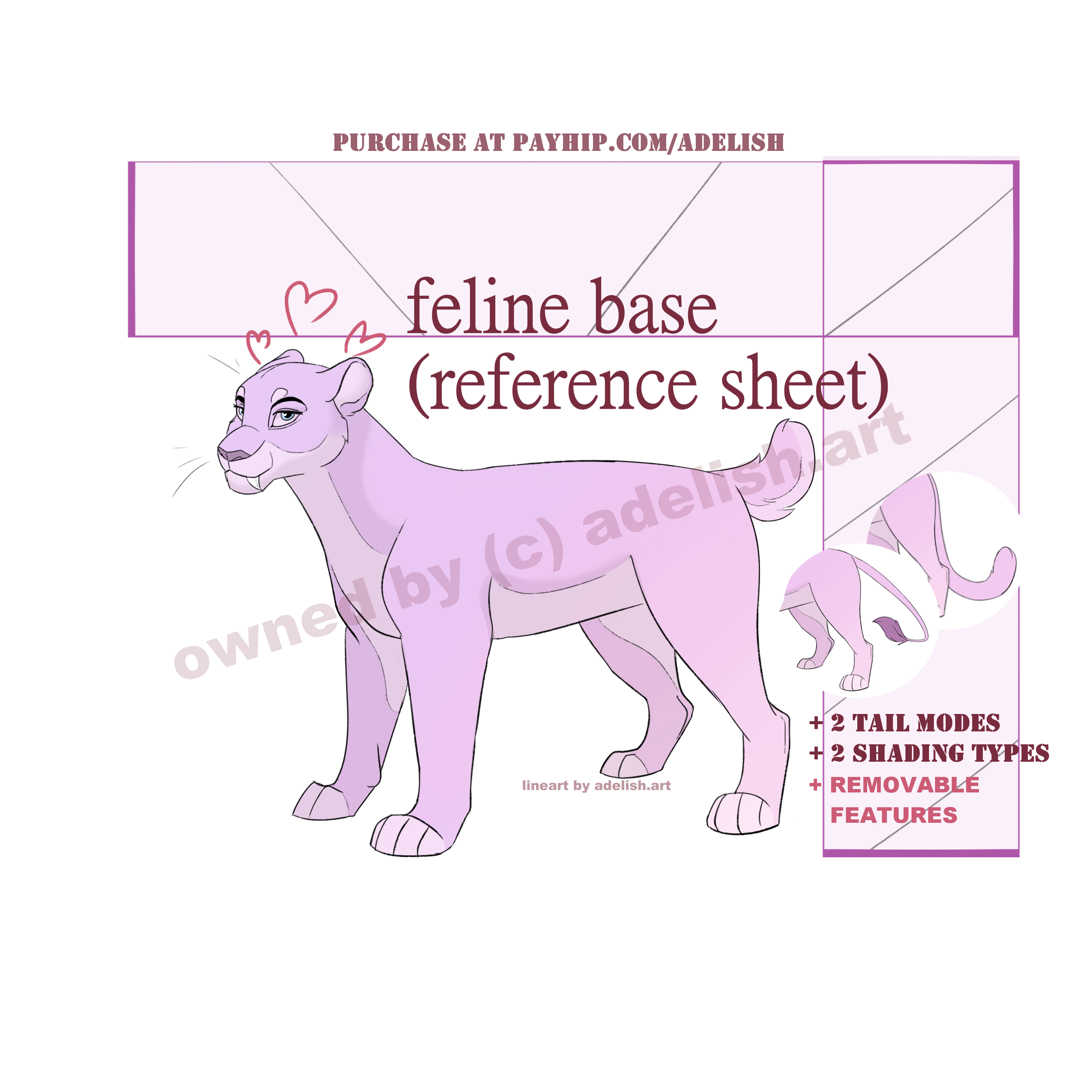 Warriors Reference Sheet Base Feline & Cat Lineart Base 