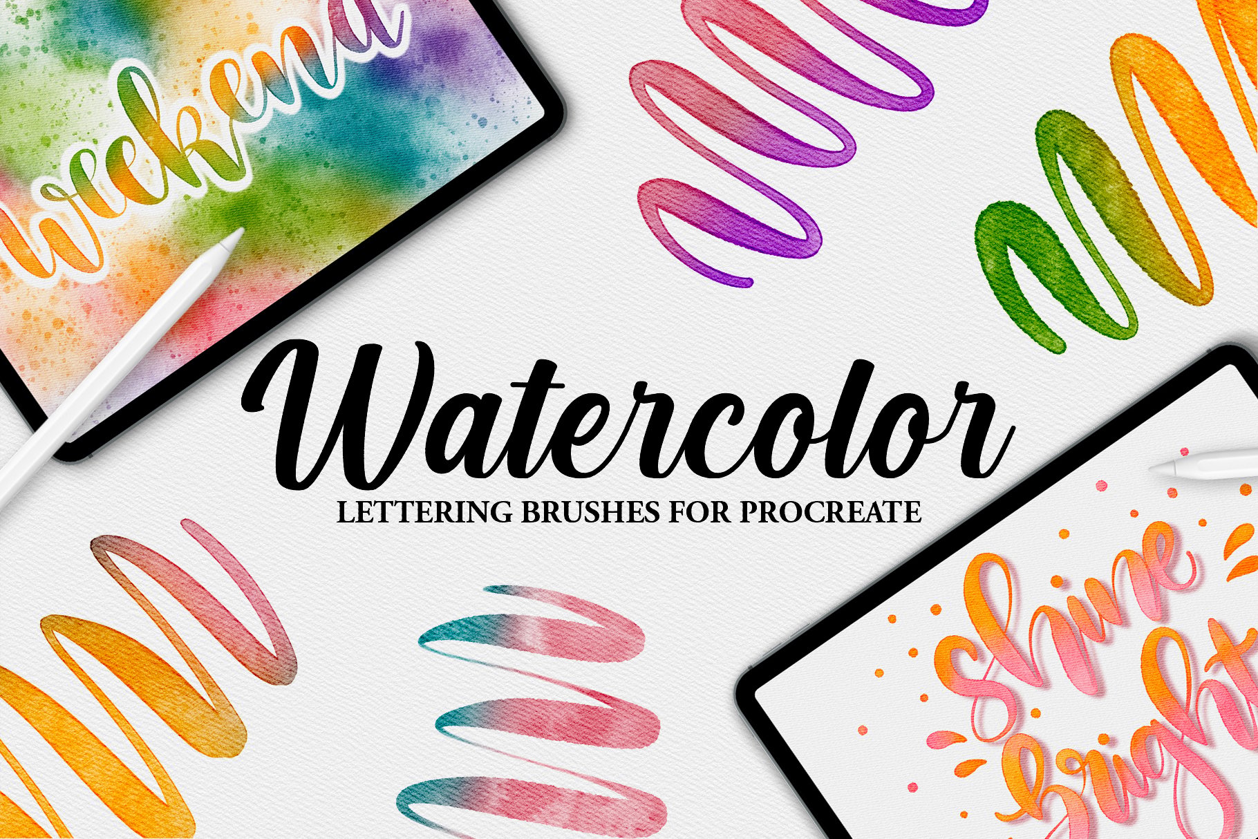 Watercolor Lettering Brushes For Procreate