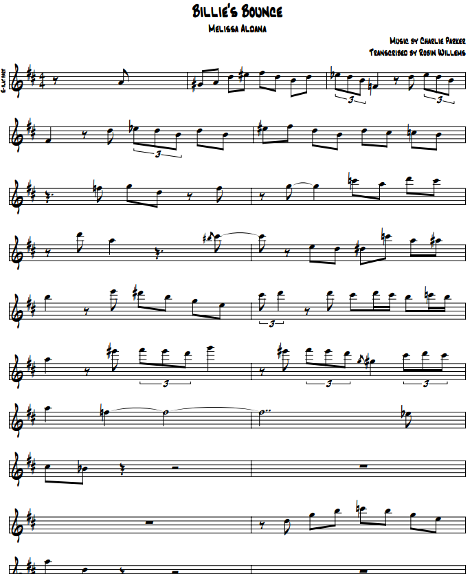 Billies bounce – Charlie Parker billies bounce trumpet Sheet music for  Trumpet in b-flat (Solo)