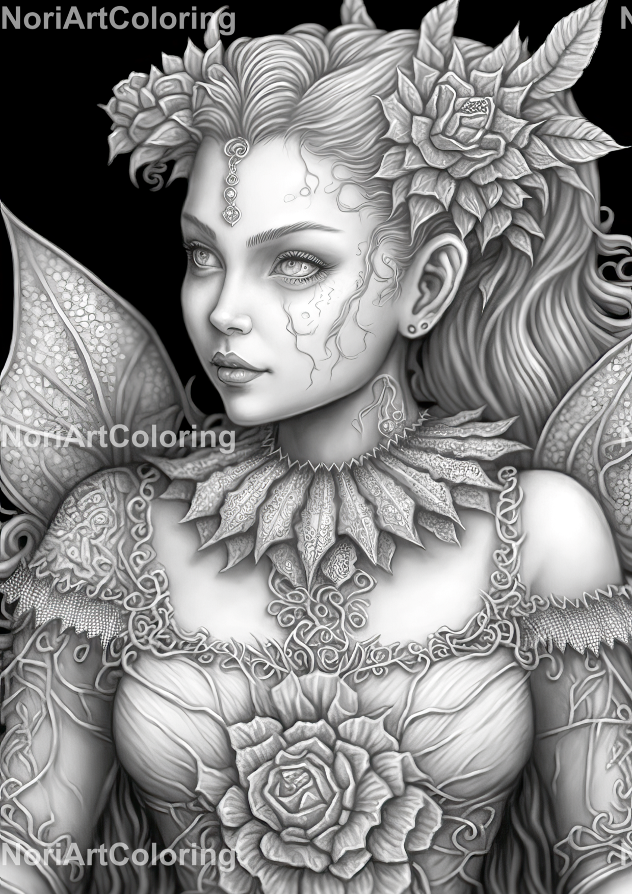 gothic fairy coloring pages for adults