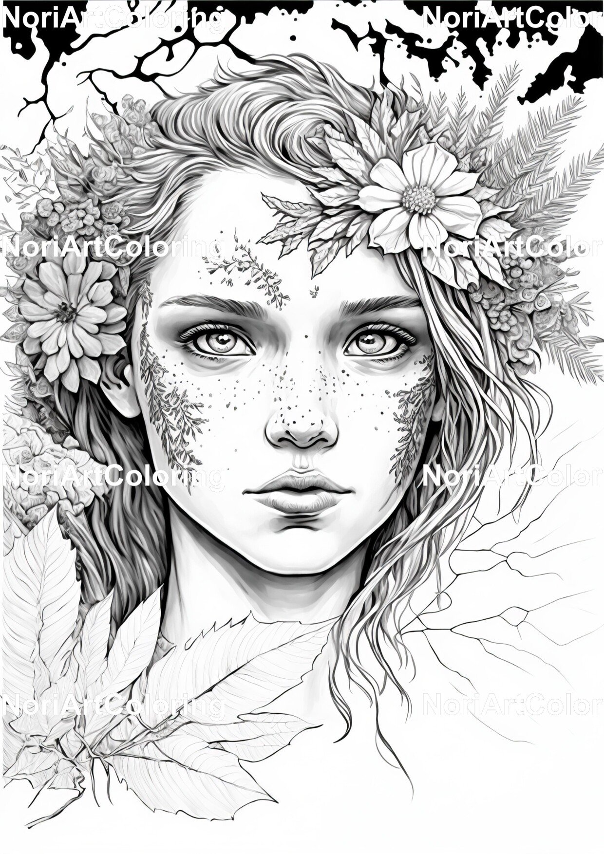 5 Pages Fairies Digital Downloads Instant Coloring Pages, Fairy Hair,  Fairy, Adult Color Book 