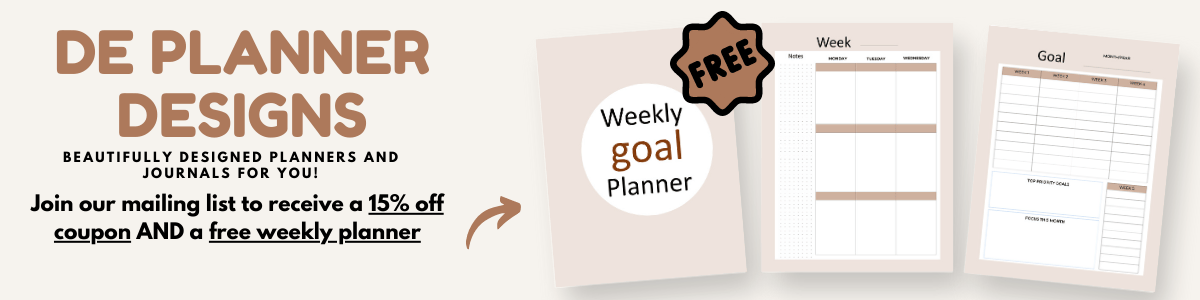 Free weekly goal planner; digital planner