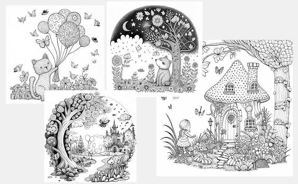 A Journey to Wonderlands: 30 Whimsical coloring pages - Payhip