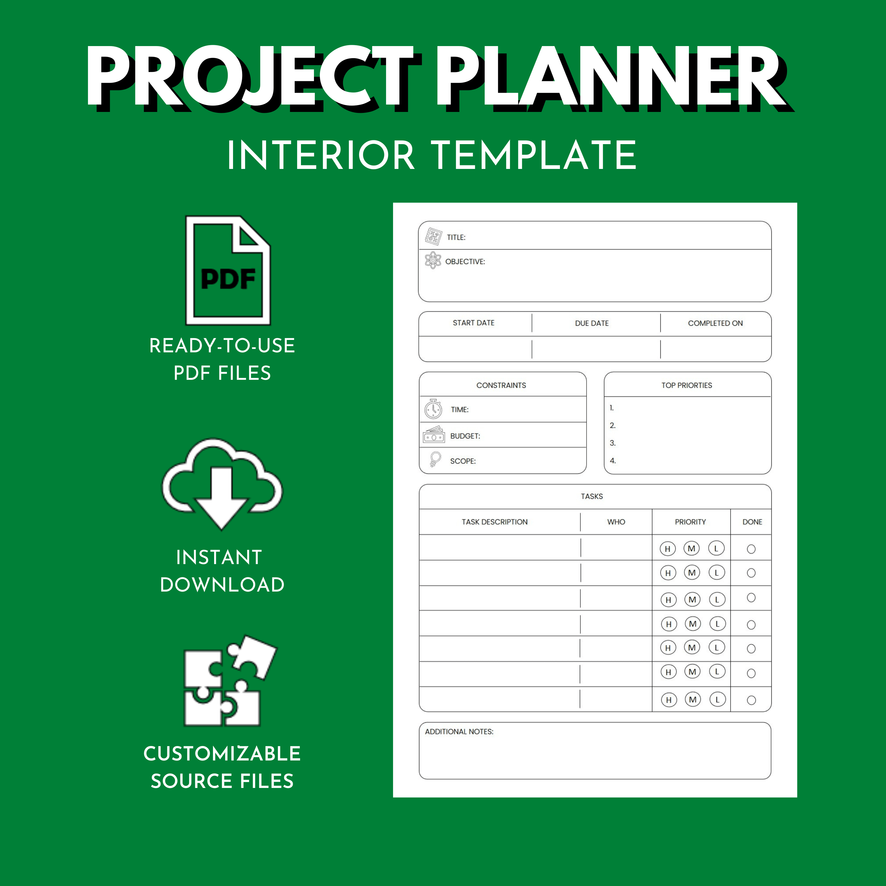 Project Planner Amazon KDP Interior Template for Low-Content Book - Payhip