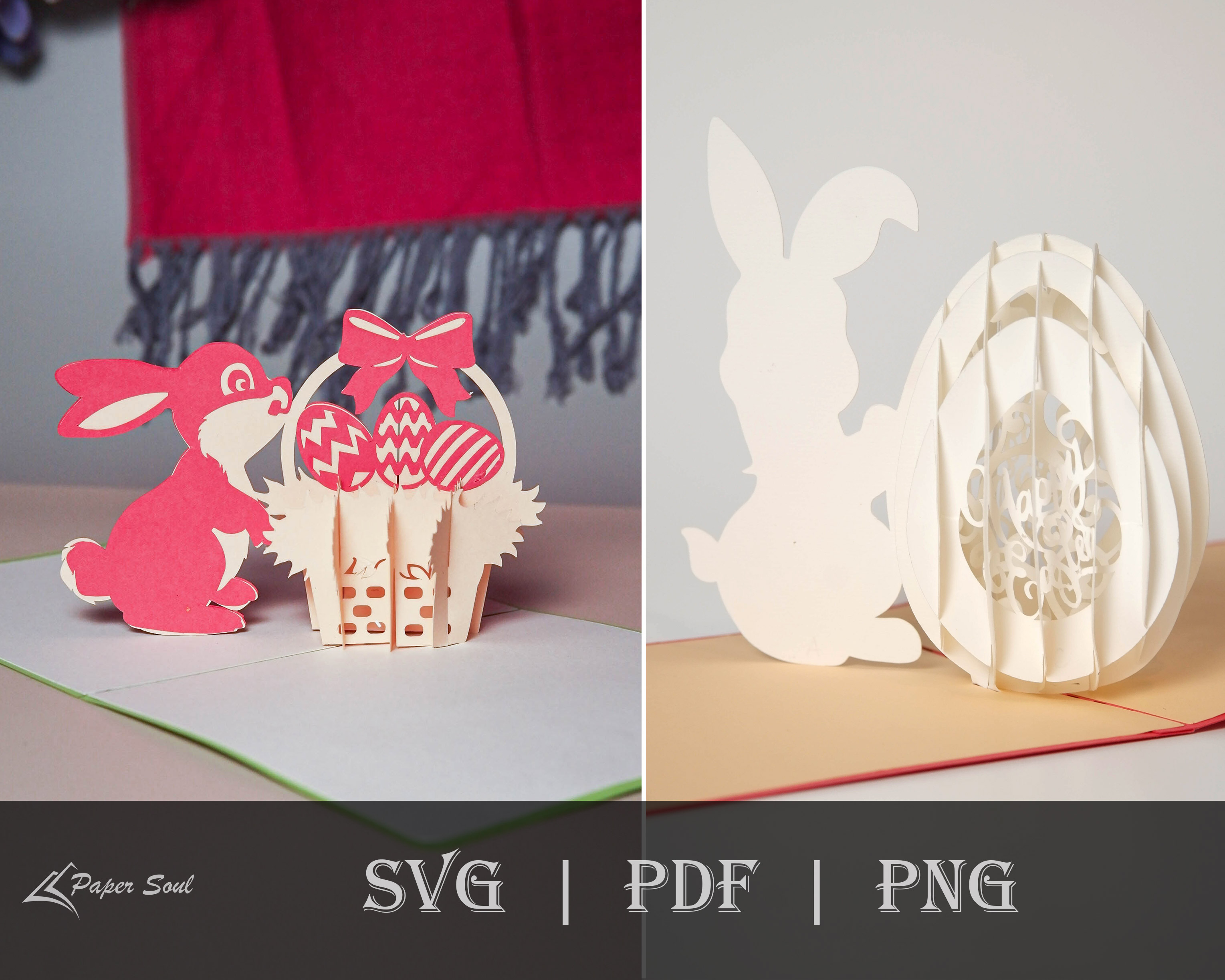 Pack of 2 items: Easter pop-up card templates - Payhip