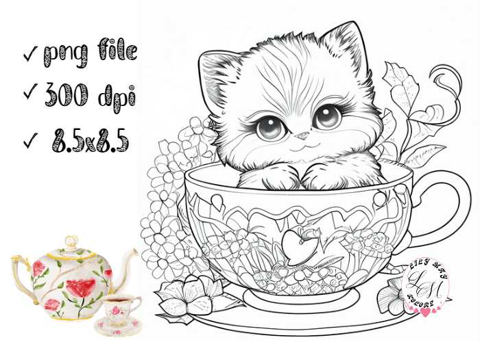 Teacup Kittens Coloring Book: Adorable Kittens In Teacups For Cats Lover, Cute  Coloring Books For Adults, Kids, All Ages, Gifts For Birthday, Christmas:  : JK Eddie, Evelyn: 9798860487741: Books