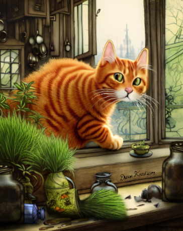 Guilty Ginger Cat, Cat Lovers Art Prints by Dianne Keast