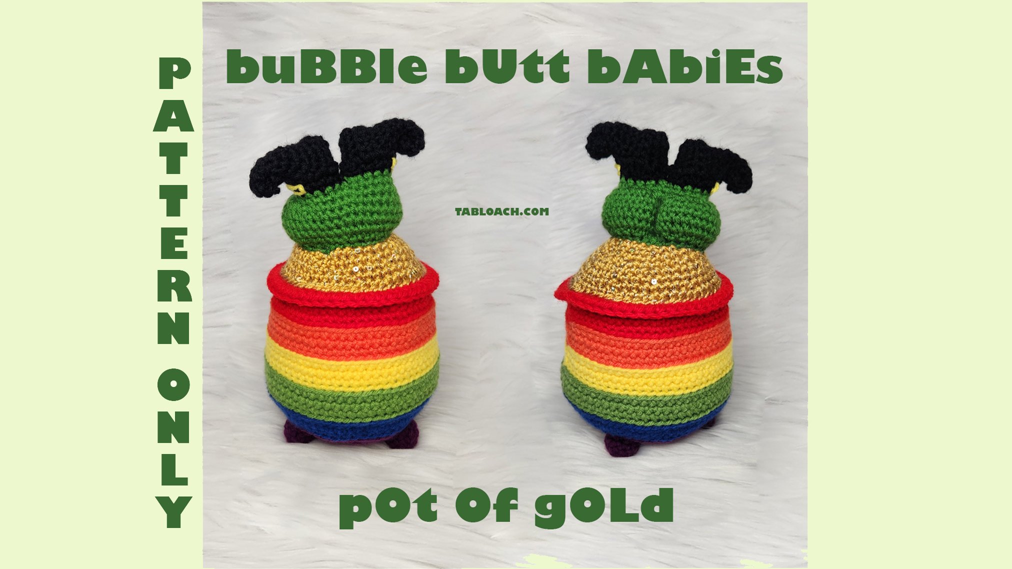 LEPRECHAUN and Pot of Gold Bubble Butt Crochet PDF Pattern